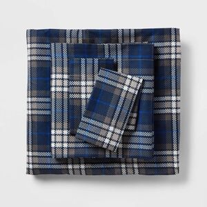 Room Essentials Twin/Twin XL Microfiber Sheet Set Blue Green Plaid New